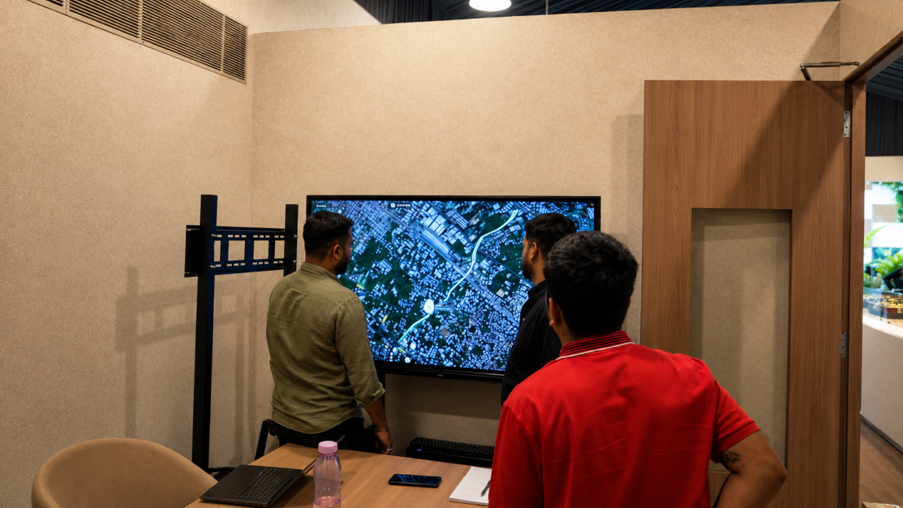 Buyers exploring project connectivity through an interactive vicinity mapping display