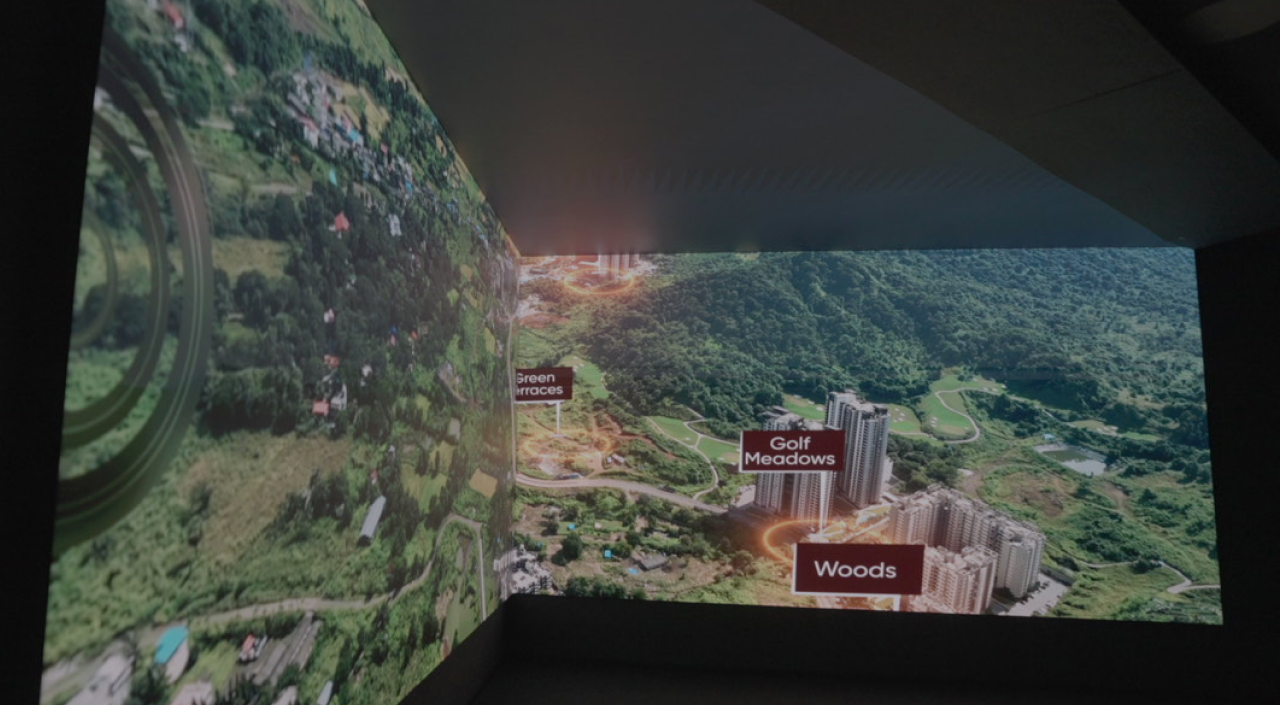 v-shape anamorphic display
