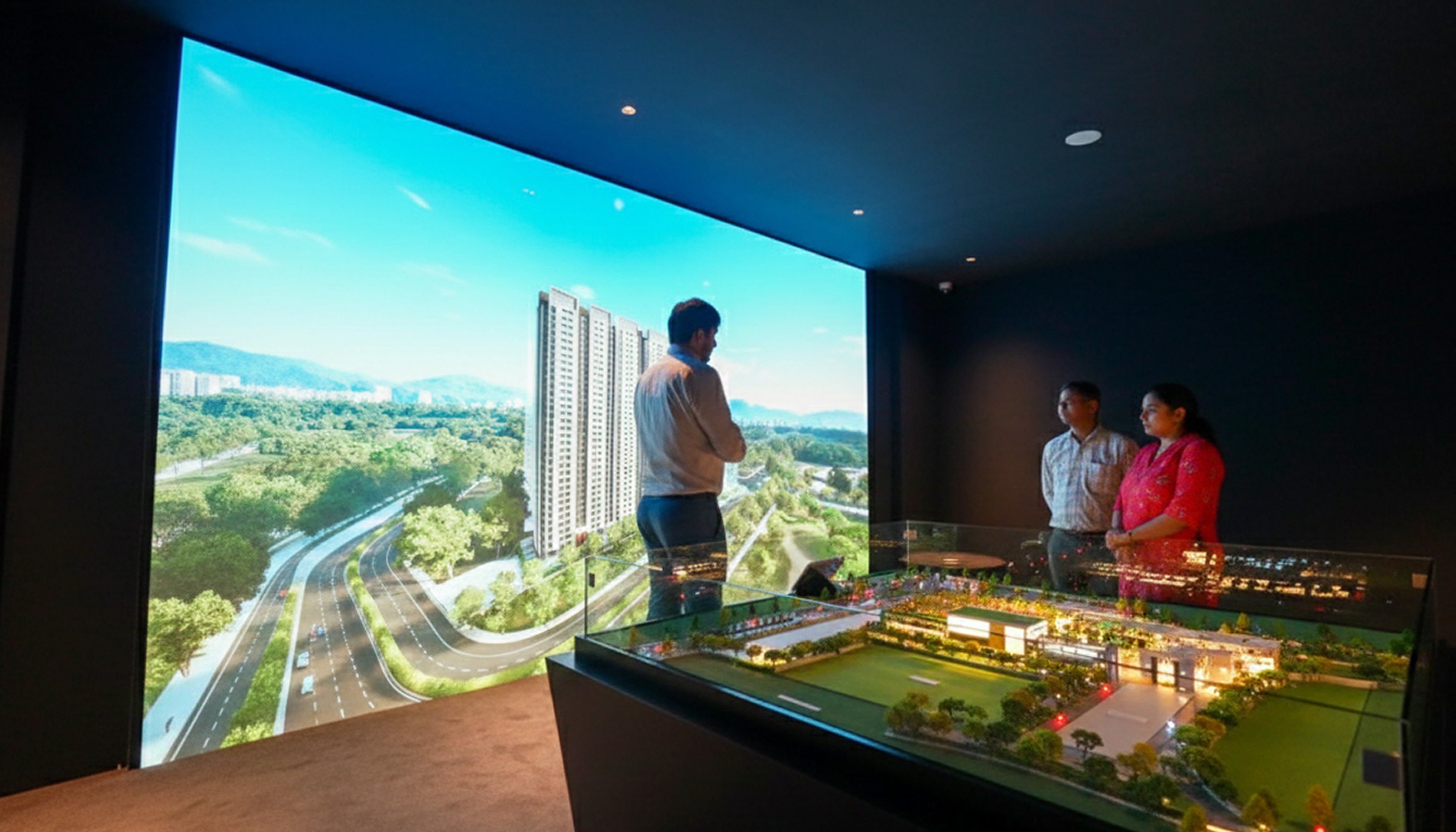 Large led screen with Iot scale model