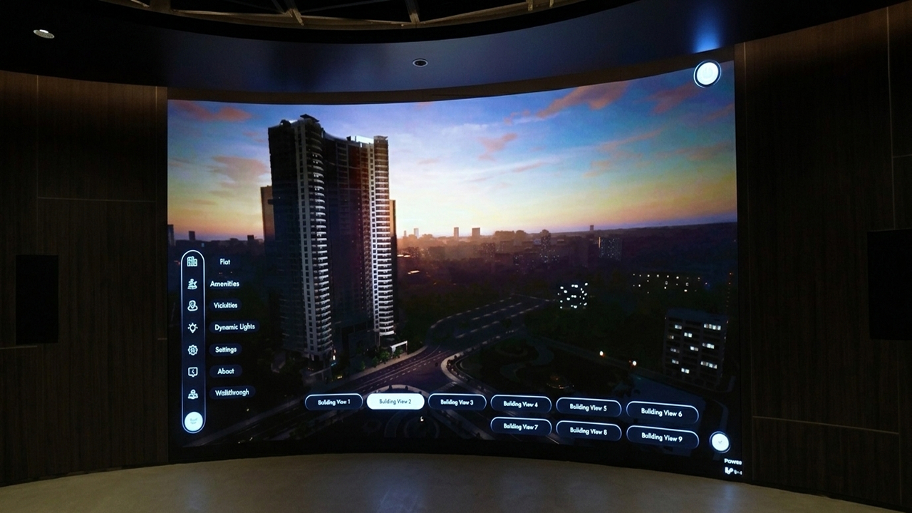 large interactive curve led screen