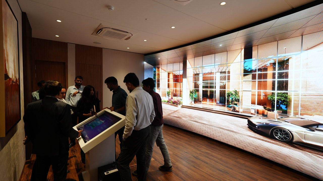 Immersive experience with large led display sync with ipad