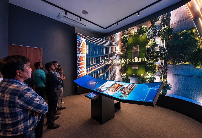 Immersive experince with large led display at discussion room