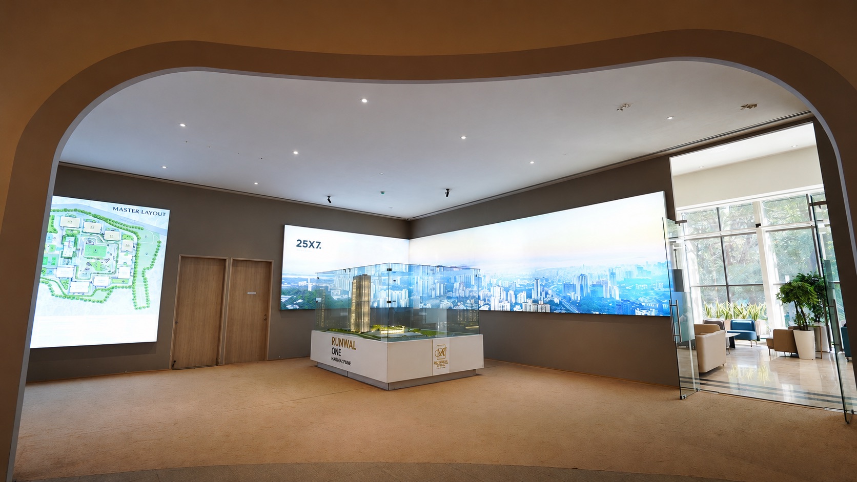 Immersive iot scale model l-shaped led display