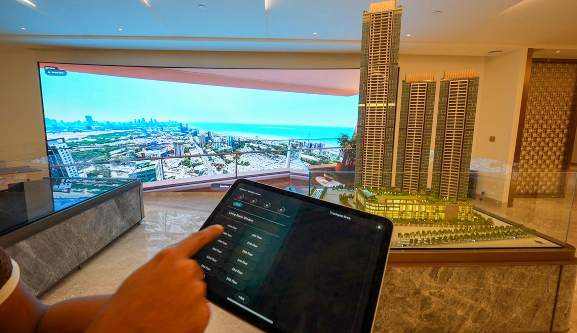 Immersive large led screen with Iot scale model sync with Ipad