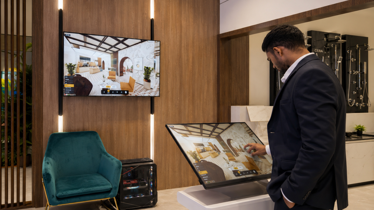 Immersive tochable monitor with large led screen