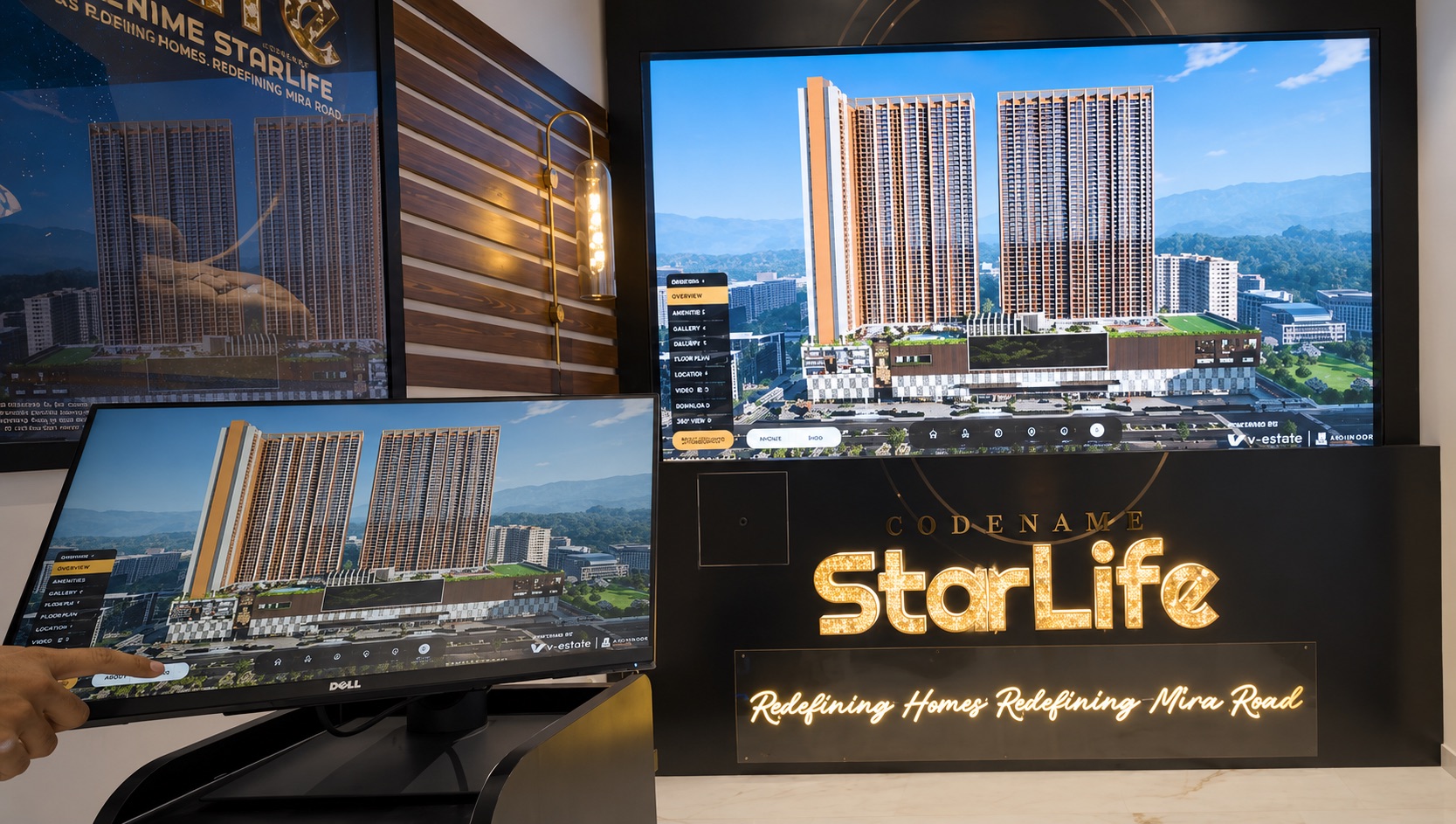 Immersive touchscreen display with large display