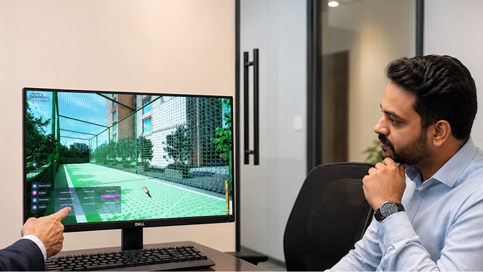 Interactive 3D sports amenity walkthrough
