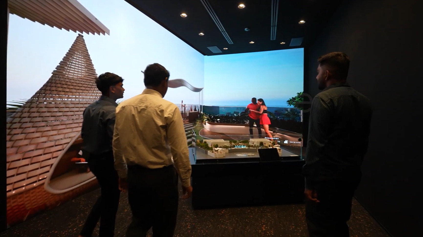 Interactive L-Shaape led screen