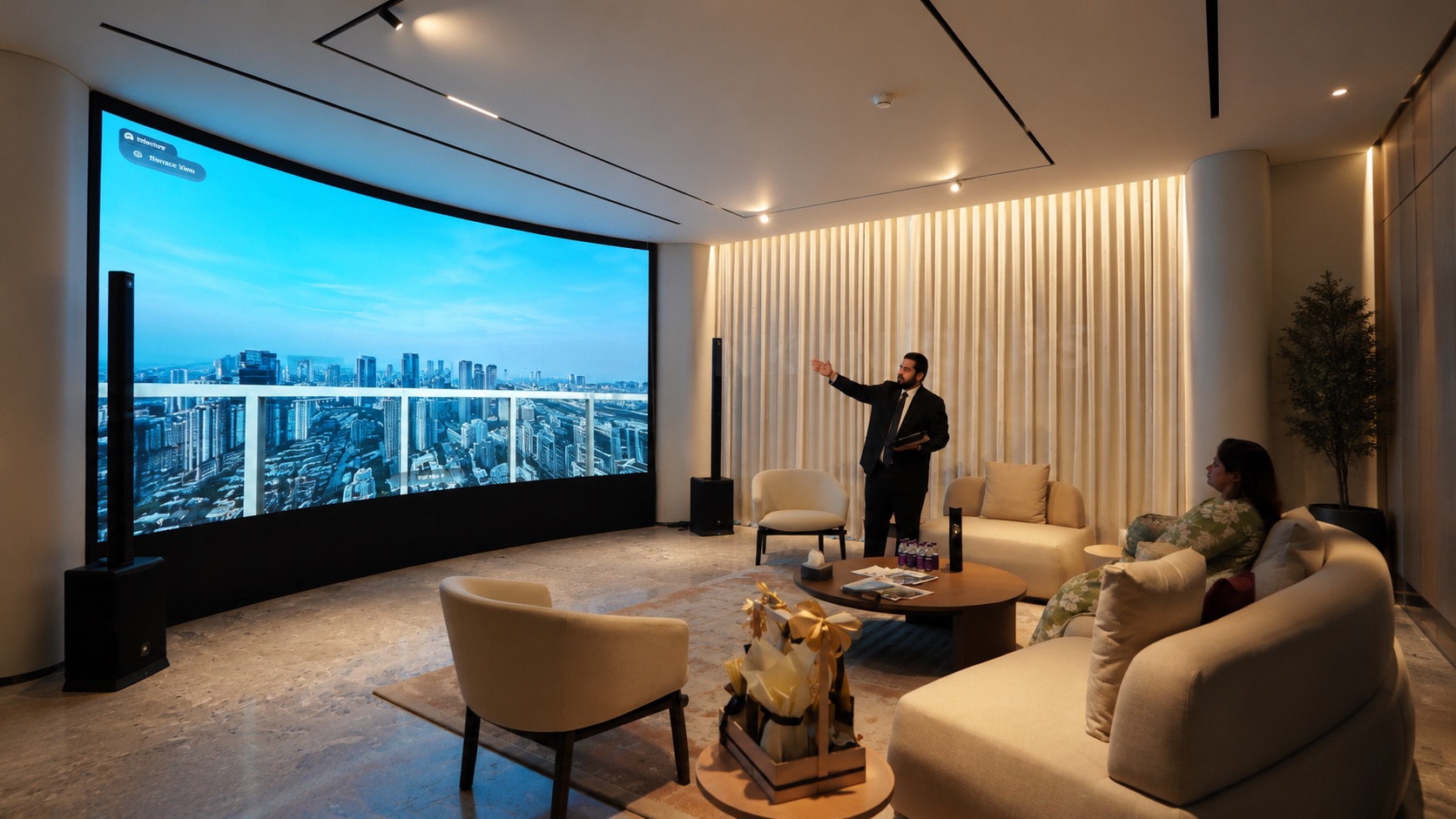 Interactive curve led screen sync with ipad