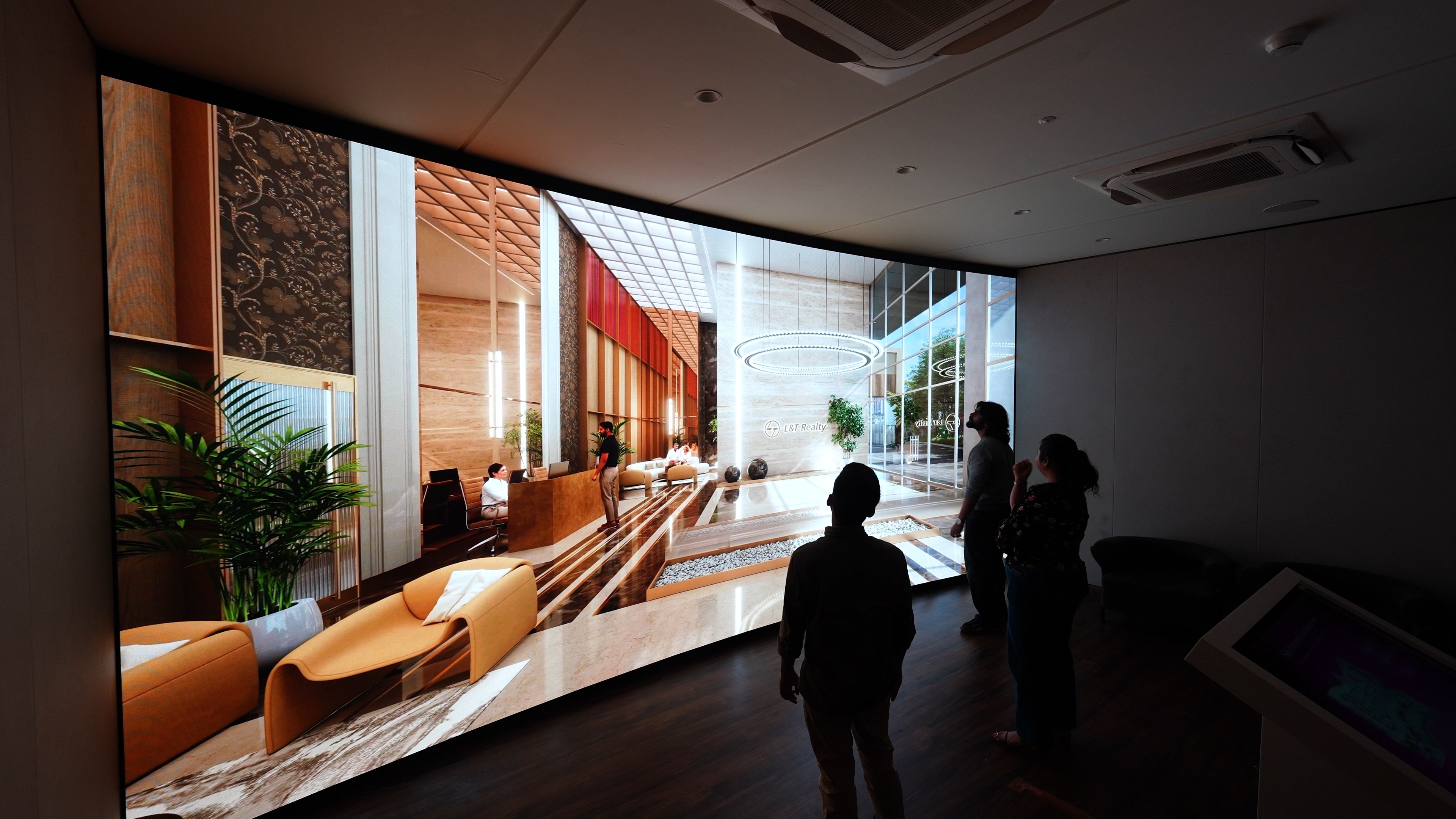 Interactive large led display sync with vr