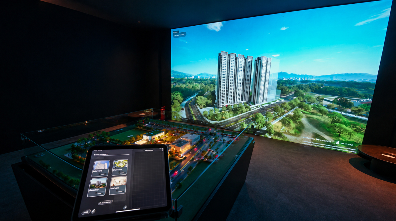 Interactive led screen with iot scale model