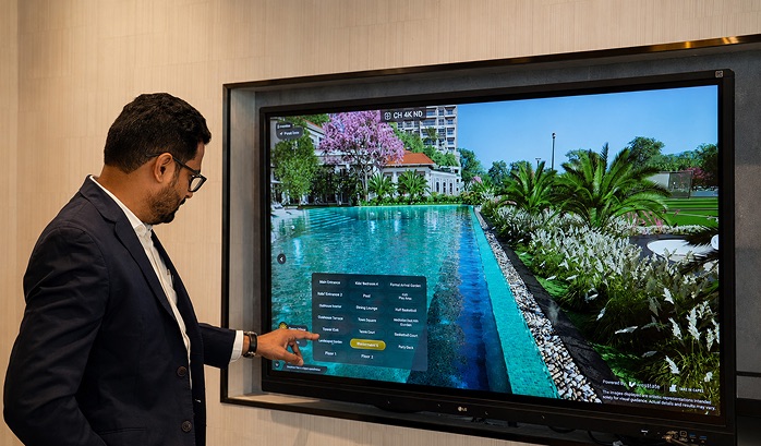 Interactive pool and landscape walkthrough for property buyers