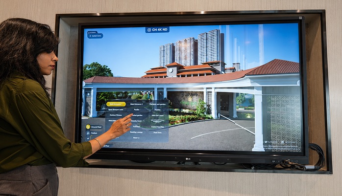 Interactive real estate digital twin showing project entrance