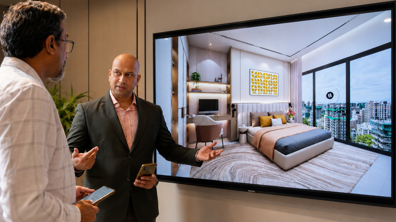Office presentation with bedroom design demo