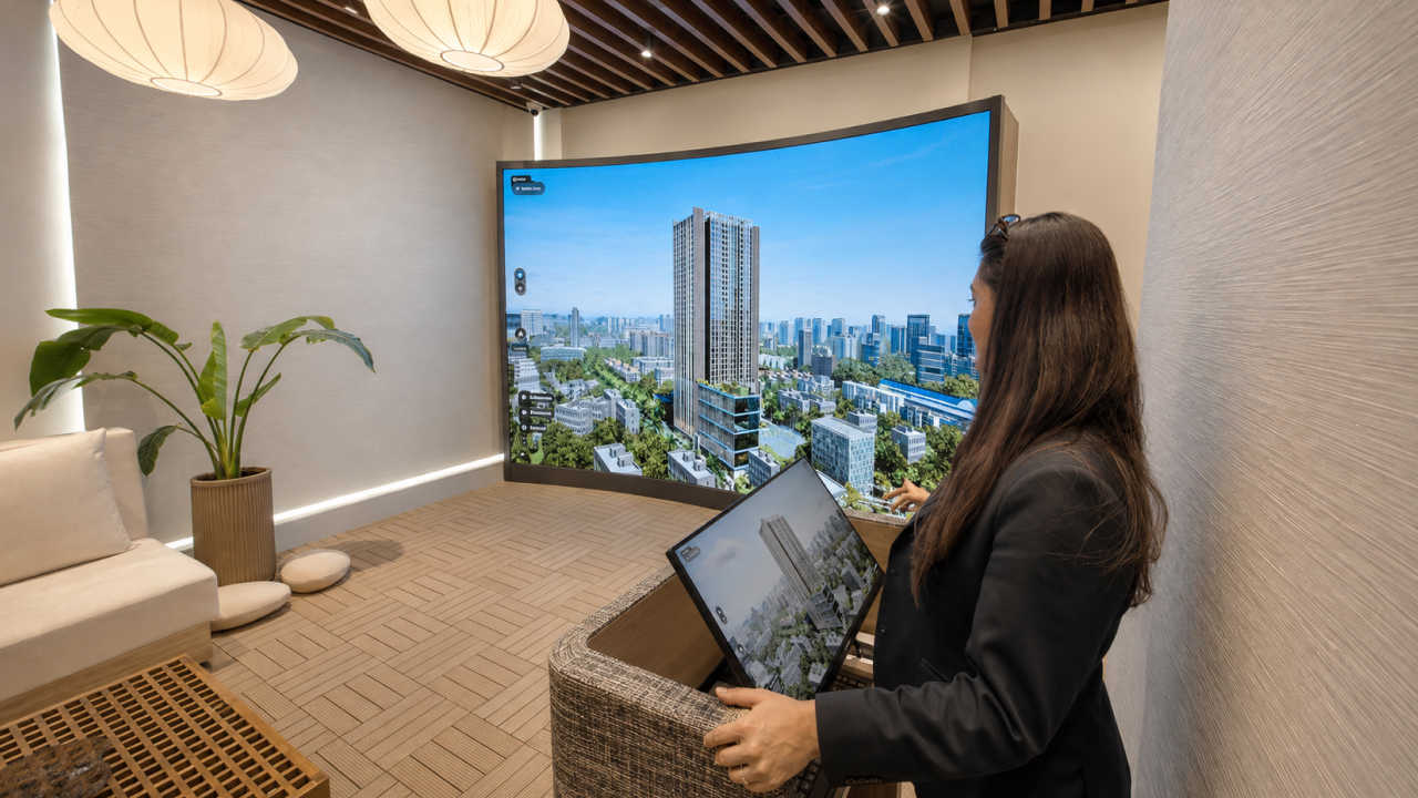 immersive curve led display sync with montior