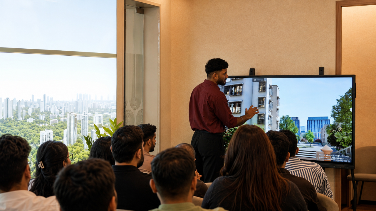immersive smart discussion room with touchscreen