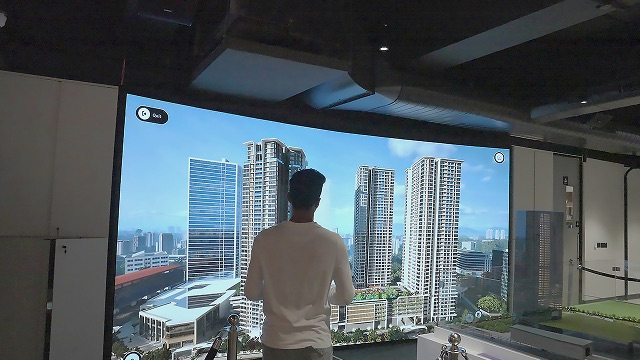 real estate digital twin on a large LED screen
